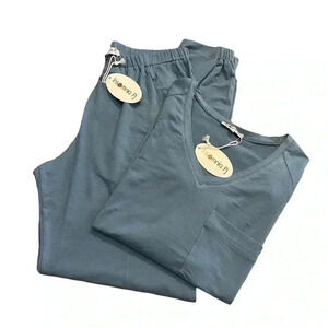 Insomnia Pj Blue Soft and Cozy Jogger Loungewear Pajama Set Made In USA Size XS